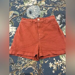 LOFT High Waist Rust Red Shorts